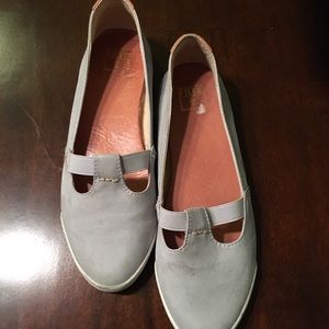 Frye Leather Flats Sz 6.5 Gray